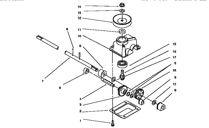 Gear Case Assembly Diagram and Parts List for 10302 6900001 AND UP Lawn Boy Lawn Mower